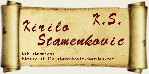 Kirilo Stamenković vizit kartica